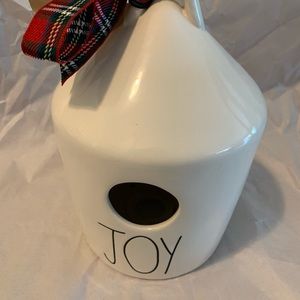 Rae Dunn joy round bird house